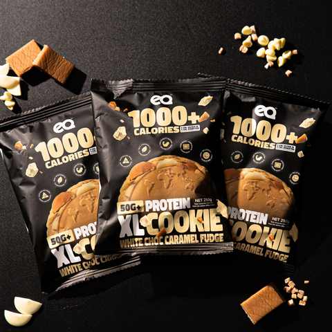 XL 1000 Cal EQ Protein Cookie White Choc Caramel Fudge (3 Pack)